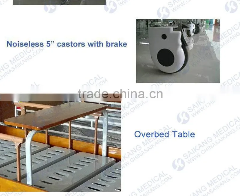 Turning Table Wooden Batten Manual Hospital Bed , Medical Adjustable Beds
