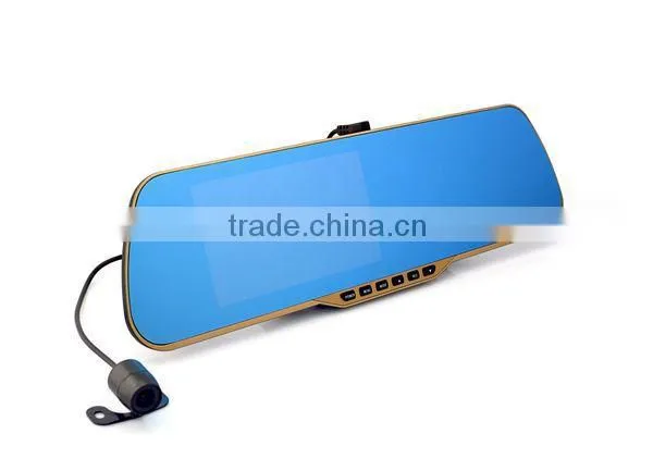 Alibaba Supplier 5" TFT LCD Screen Night Vistion Dual Cams Rearview Mirror HD Car DVR