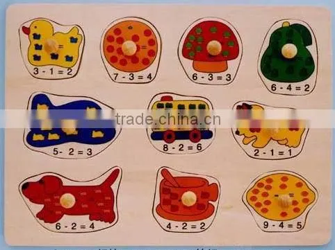 Hot sale educational wooden toys subtraction puzzle