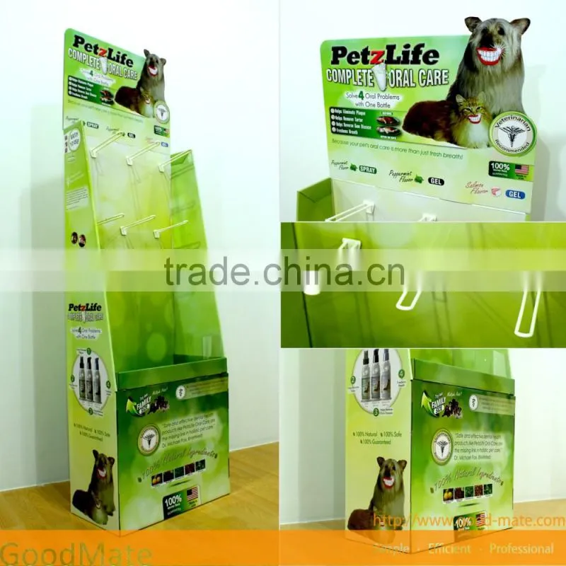 China supplier new product cardboard display stand pet food