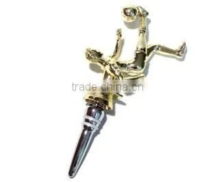 Deer head metal cork wine bottle stopper wholesale / with cork stopper