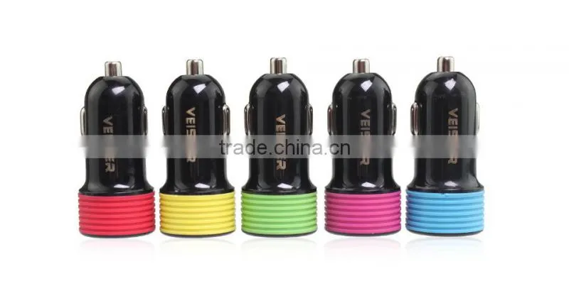 Factory supply fastest car charger 2.4a silicon car charger for mobile
