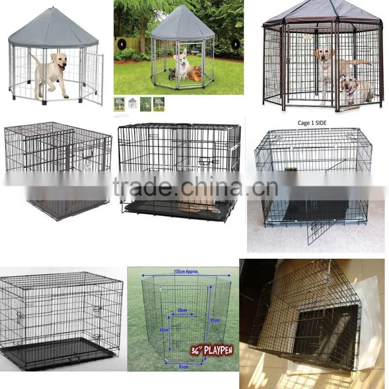 Foldable Suitcase Wire Metal Folding Pet Cage Crate Dog Kennel