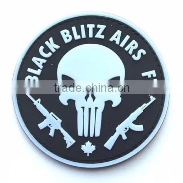 ound Ghost Skull Punisher Ghost 3D PVC Patches 3d velcro rubber patches