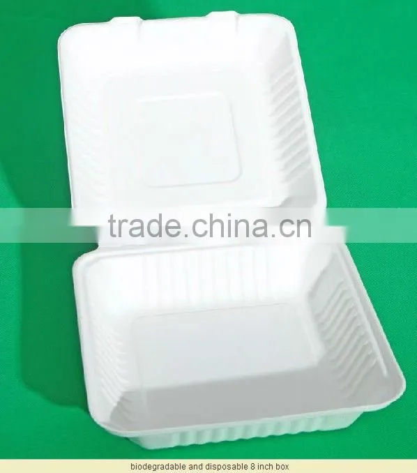Eco-friendly disposable biodegradable Sugarcane bagasse food box