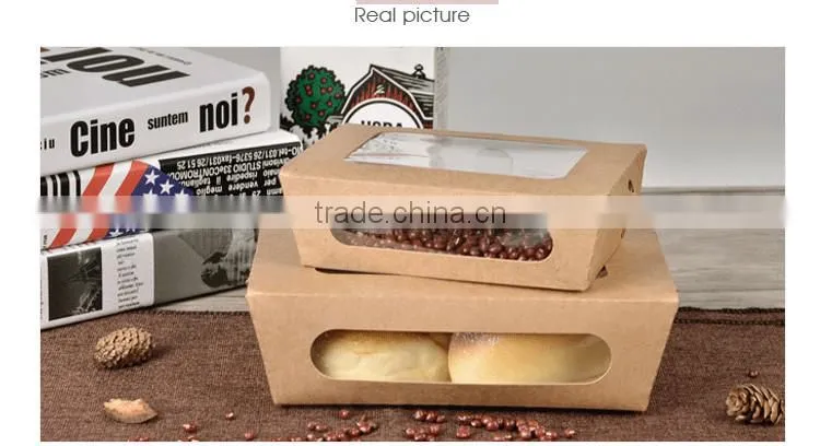 food packaging Kraft salad with window boxes disposable takeaway custom l