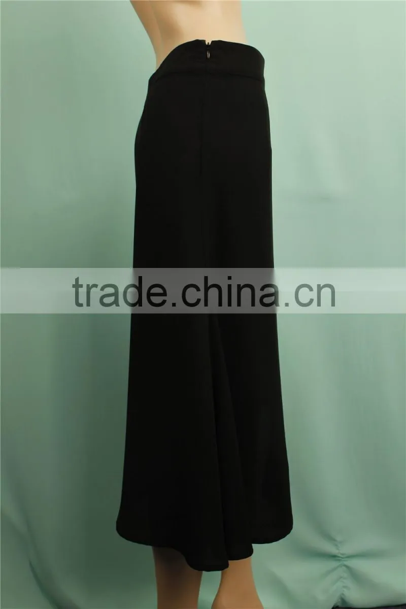 2016 S/S new design woven fabric woman black skirt