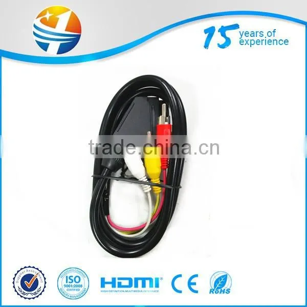 Nickel plated male to male 21 pin scart cable/scart cable