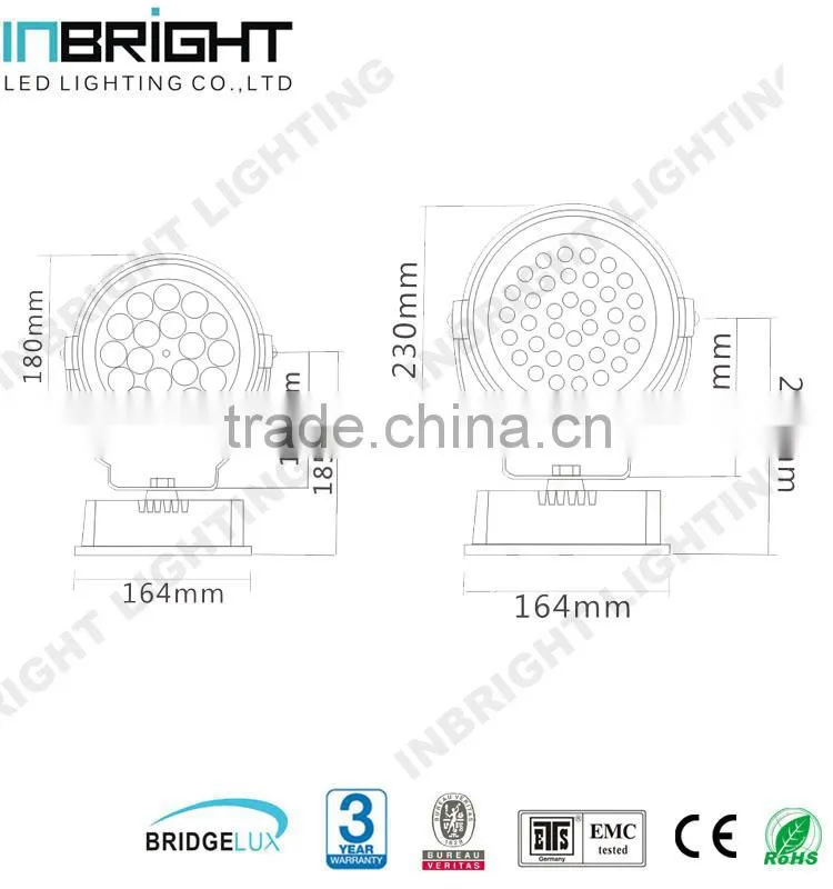 Outdoor use IP65 220V 18W round led wall washer light