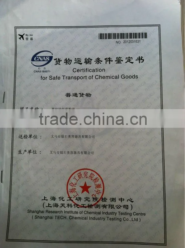 Certification Carbon Cream for skin care Laser treatment
