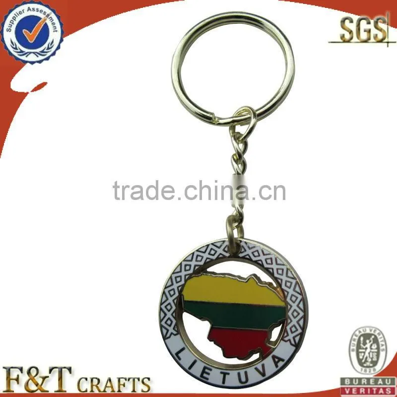 Leather customized logo personalized double keyrings keychain