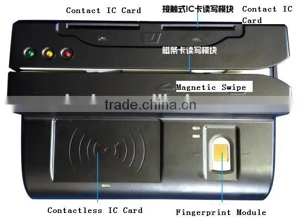 android magnetic card reader writer MR-500D fingerprint scanner device with EMV card reader writer