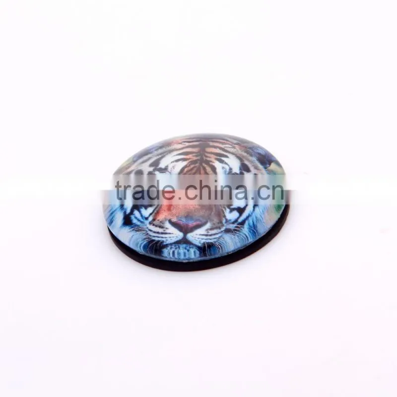 2016 Customized dome tiger crystal fridge magnet