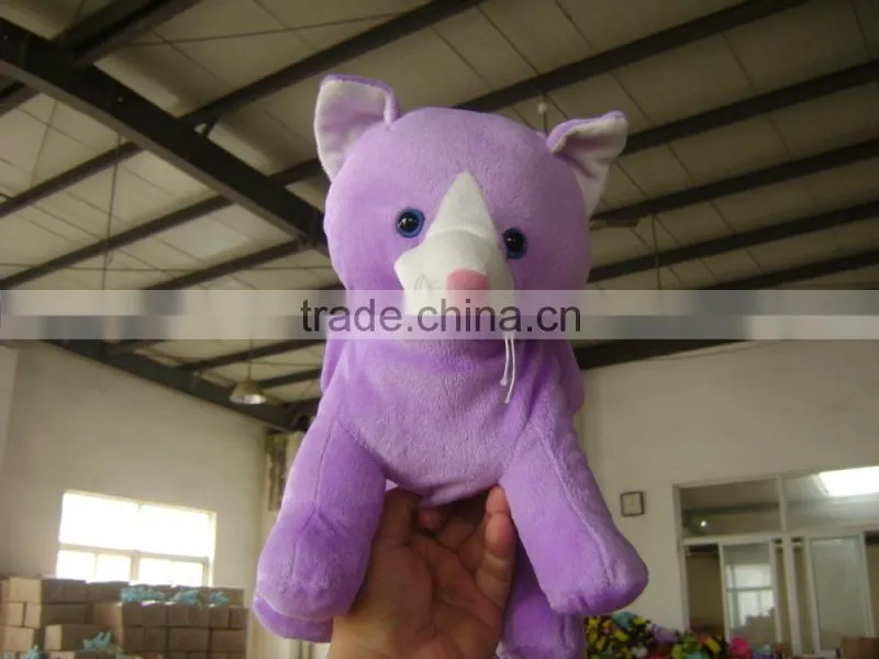 30cm promotional customzied stuffed pink plush poodle animal shape handbag toy with handgrip