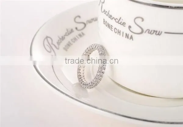 Fashion silver full of crystal wedding ring