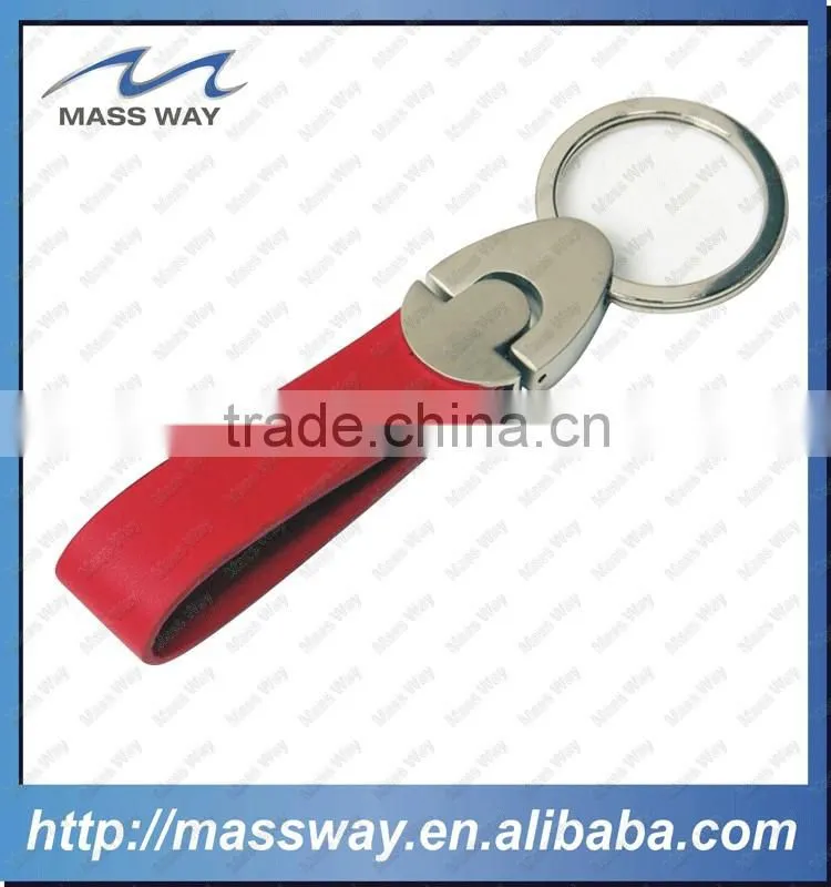 Customized oval shape custom metal leather key ring