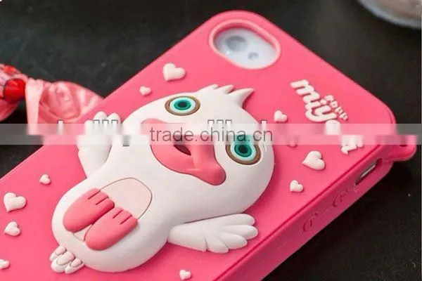 The hottest lovely duck design silicone mobile phone case
