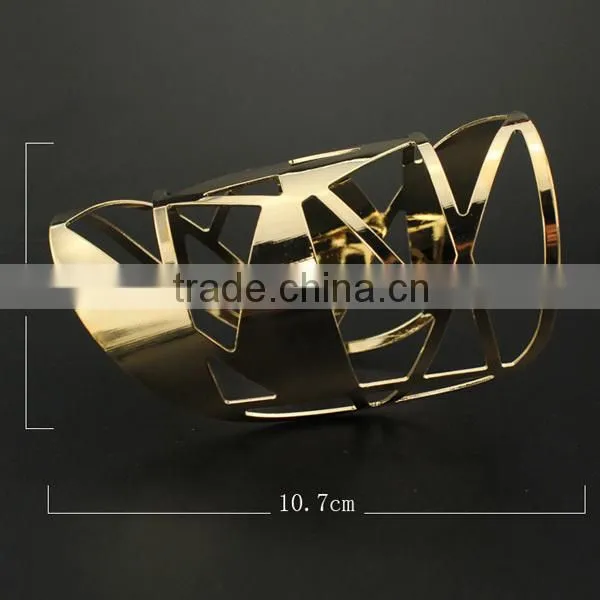 big hollow indian metal cuff bracelet, liquid metal bracelet