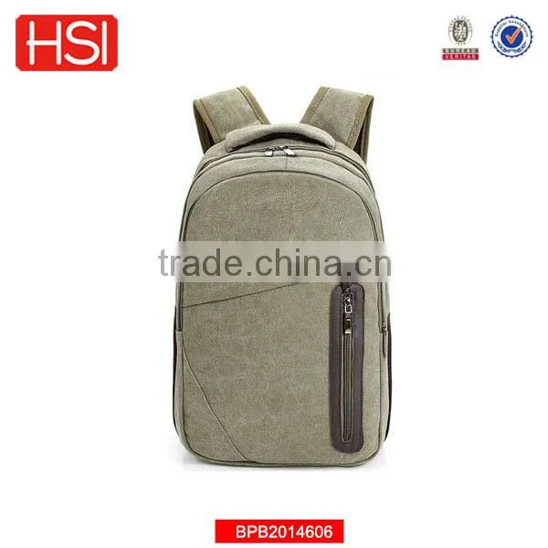 cute grey color wholesale vintage canvas backpack