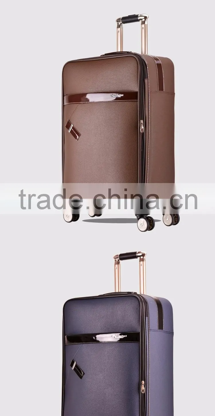 great quality pu genuine leather business leisure luggage vintage suitcase