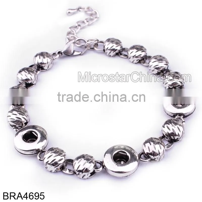 Hot New Products for 2015 Multichain Colorful Rope Custom Snap Button Bracelet