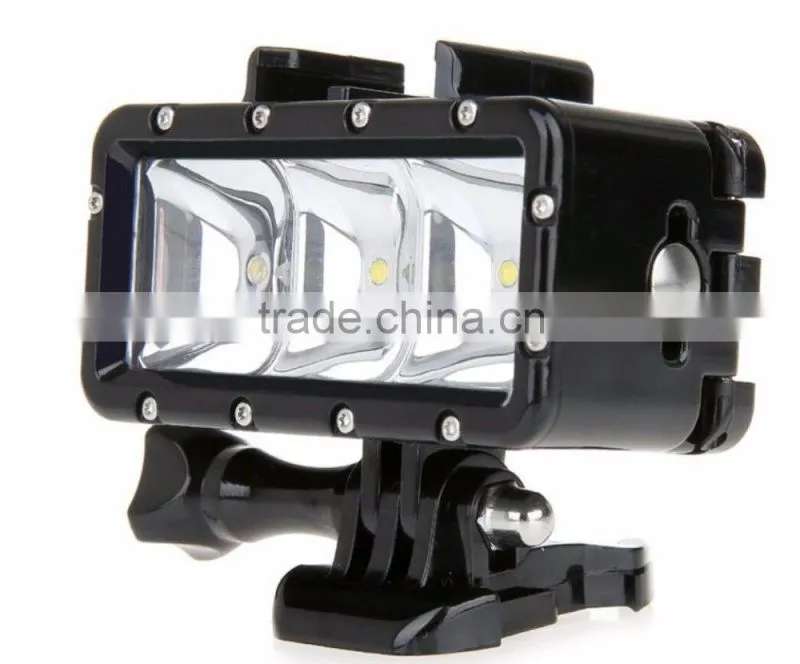 Wholesale SupTig 30M Waterproof 300LM Video Light for Go Pro / Dazzne / Yi Camera(Black)