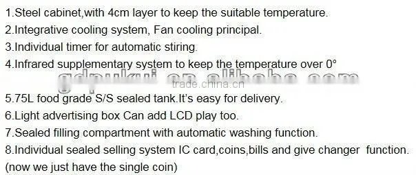 Coin operated Auotomatic Fresh Milk Vending Machine with Refrigerant R134a