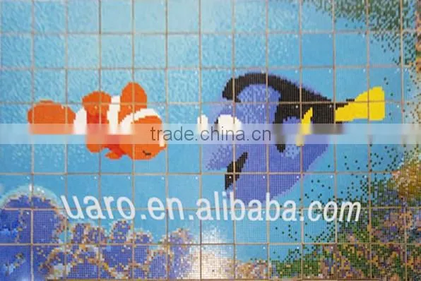 New design handmade non-cutting pool water flower mosaic pattern Tile