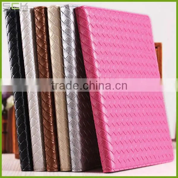 Woven Pattern Leather case For Ipad Case 2/3/4 with stand