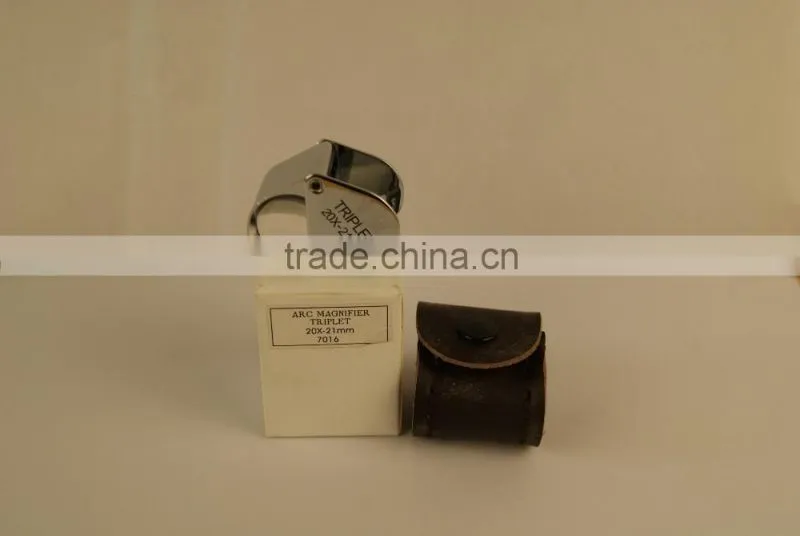 Nice appearance and small package 10X,15X,20X,30X heart loupe with leather bag