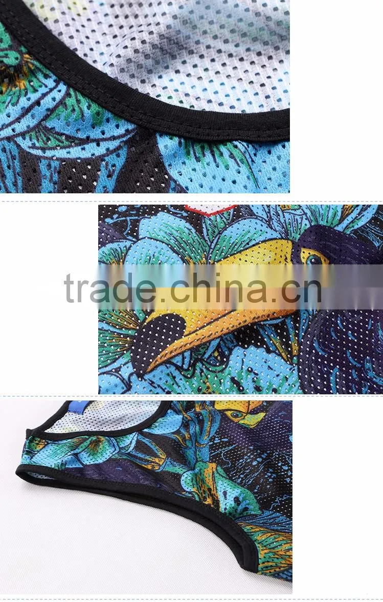 2016 new arrival Sublimation printing Super stretch cotton men's plus size 4xl tight vest white vest for men