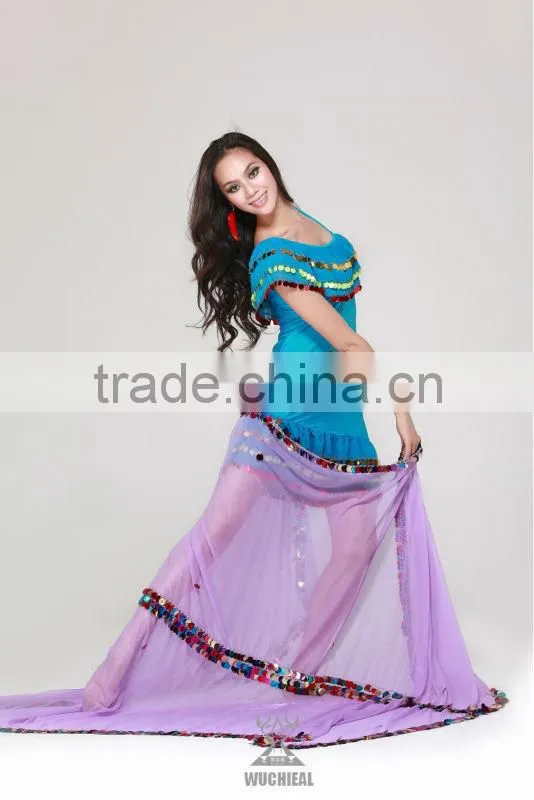 one piece high fashion and elegant belly dance dress, latin costume China Wuchieal QC 2038