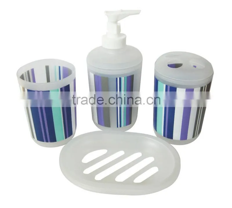 Colourful 4pcs plastic bathroom set china