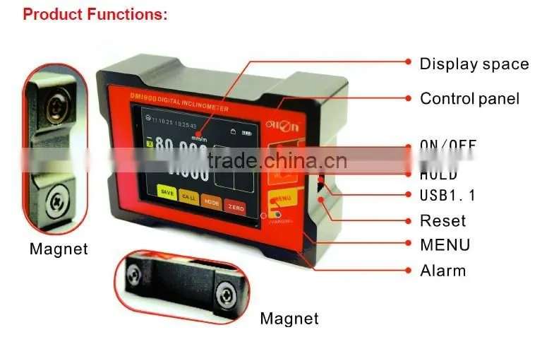 DMI810 High Precision Small Magnetic Sensor With Best Accuracy 0.003deg BIG MEASUREMENT Data Store , Calibration , deg/mm