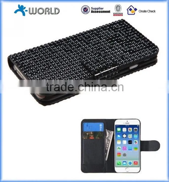 Slim Bling diamond Leather Hard Case for iPhone 6S with card slot