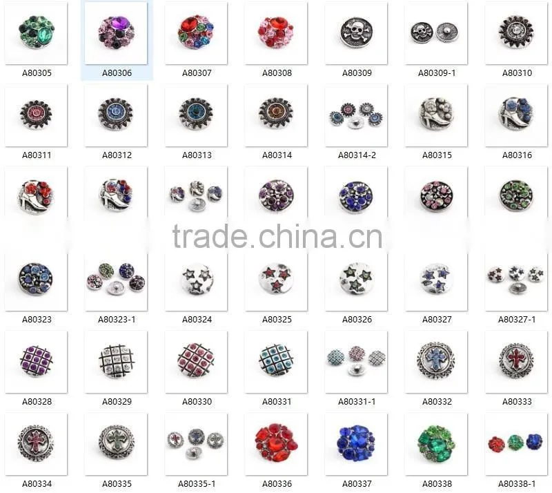 2016 new 18mm multicolor Round Press Metal tree pattern DIY Snap Button for bangles