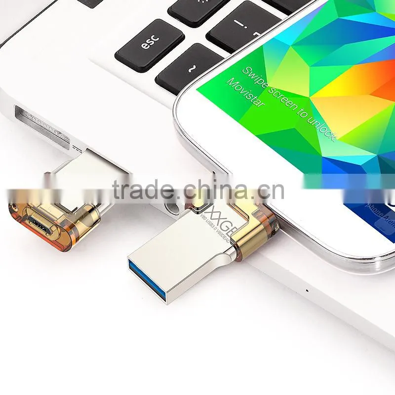 2016 New arrive!! Dual port for mobile laptop USB 3.0 Sandisk OTG USB Flash Drive