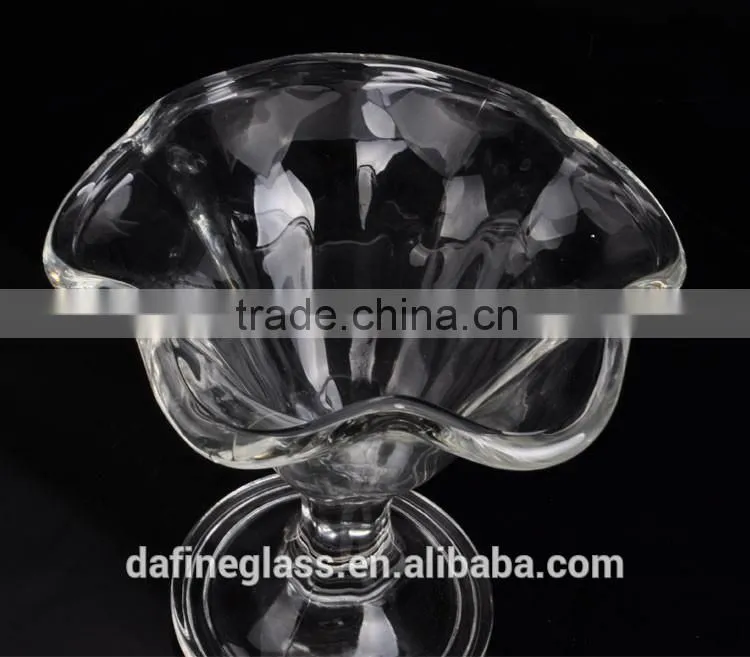 240ml Creative transparent flower shape glass ice cream cup dessert bowl