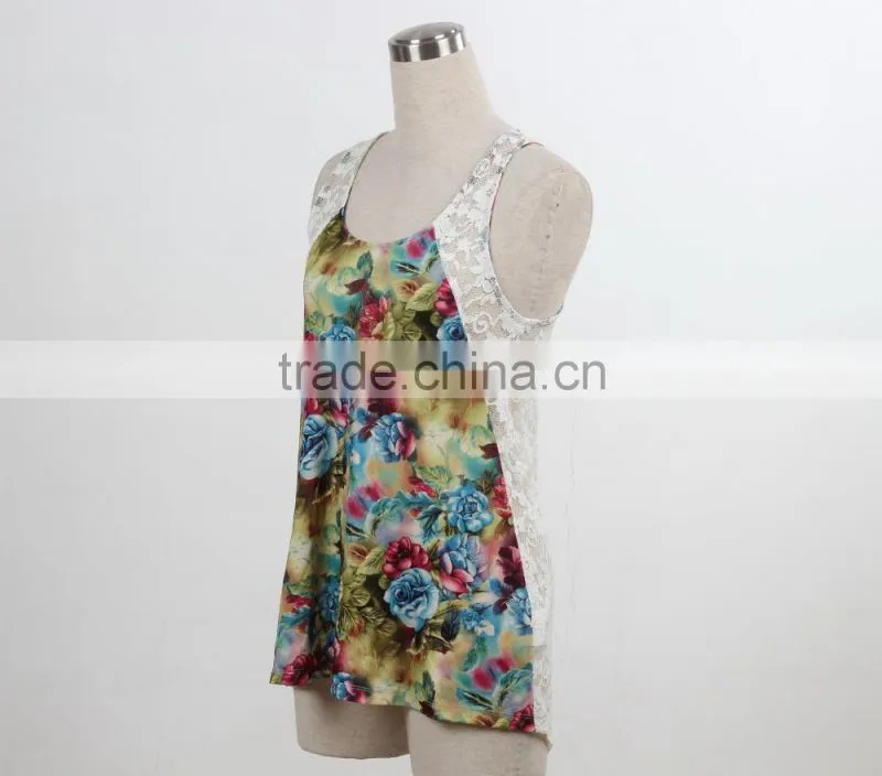 F5S15061 Women Print Vest Fitness
