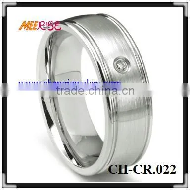 High quality grooved cobalt wedding rings for men and women
