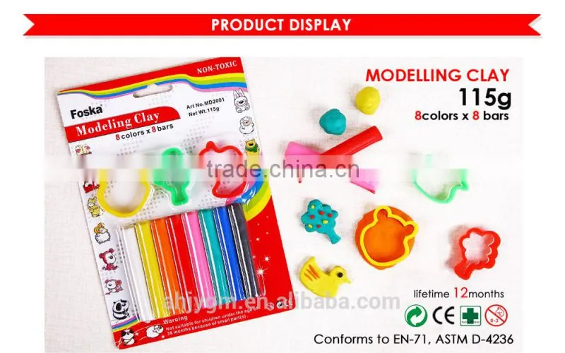 115g 8 Colors Modelling Clay with Mould/plasticine modeling clay/kids modelling clay