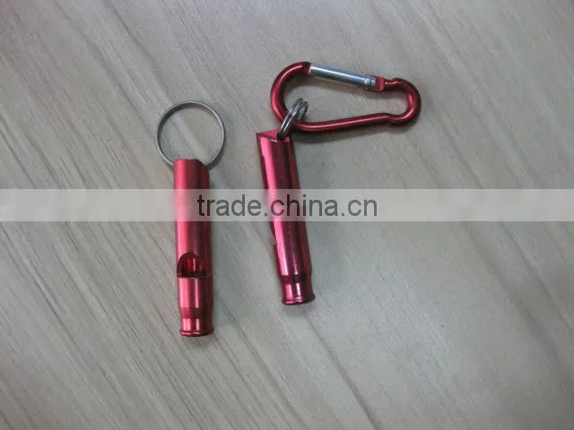 multi-color aluminium whistle with carabiner