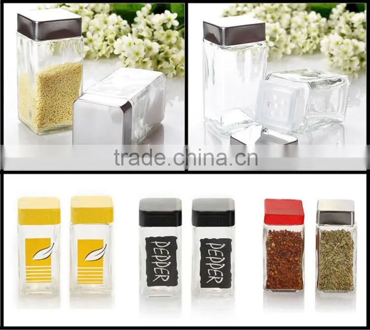 4pcs/set printed olive oil vinegar glass bottle set in a PVC box