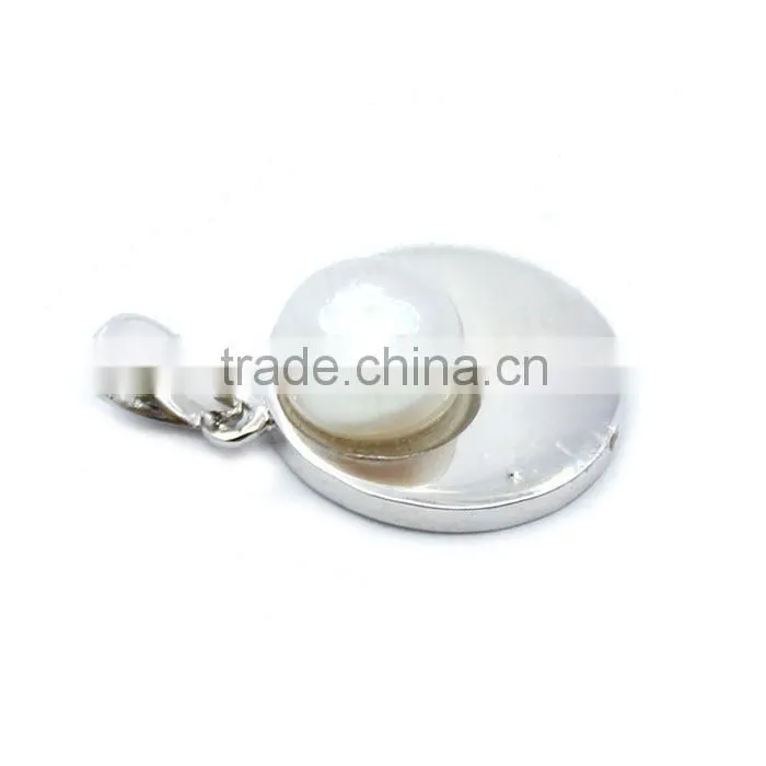2014 trendy design pearl pendant rhodium plated pendant factory direct sale jewelry