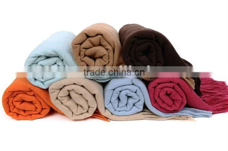 high quality woven solid color cashmere bed throw blankets