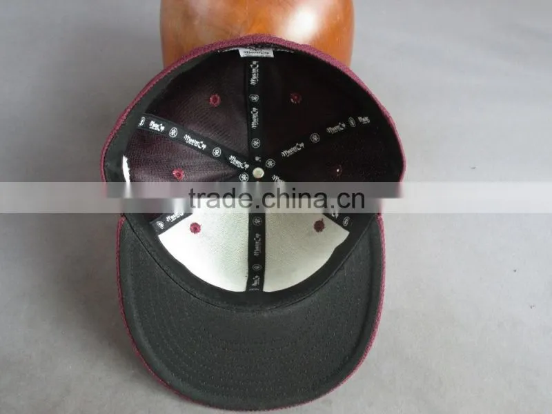 Customer flat brim 6- panel fitted cap with 3D Embroidered Patch