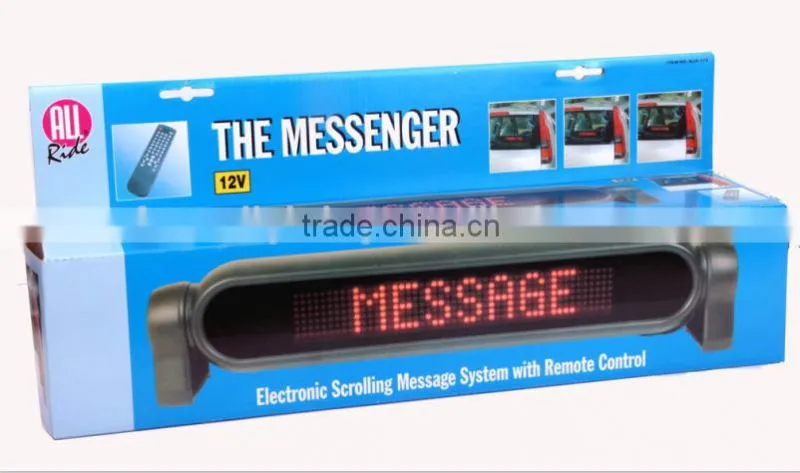 2016 the most hot-selling 11 messages programmed scrolling messages speed and intensity adjustable led car display board