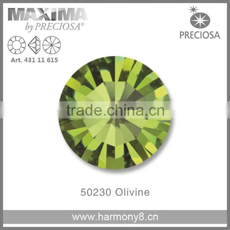 Original PRECIOSA MC Chaton Maxima, Olivine Point Back Rhinetsone