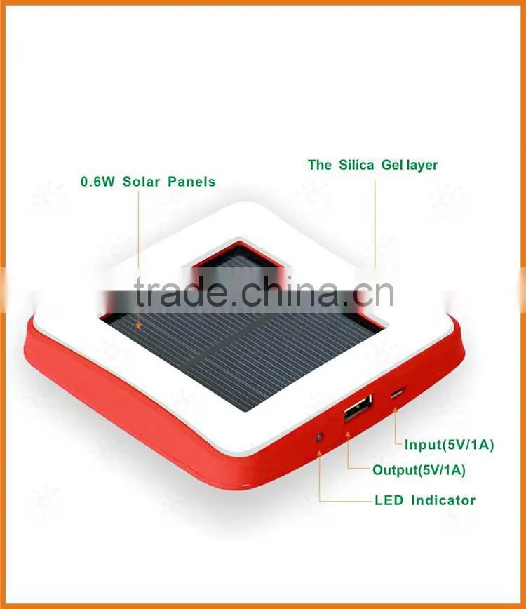 2015 gift CE FCC ROHS approved solar battery charger/paly solar power bank/outdoor mobile phone charger