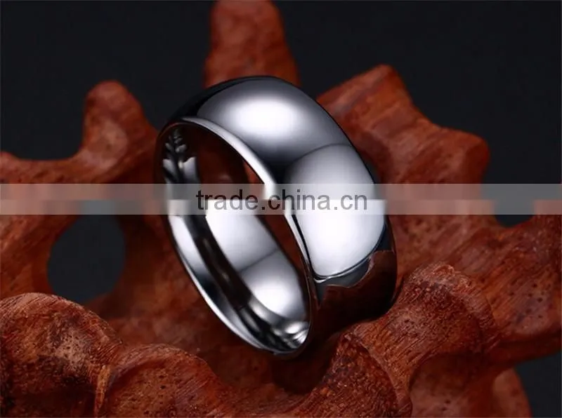 Men shinny silver blank tungsten ring